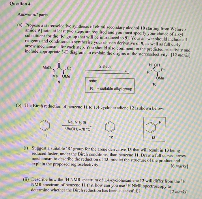 Solved (a) Propose A Stereoselective Synthesis Of Chiral | Chegg.com