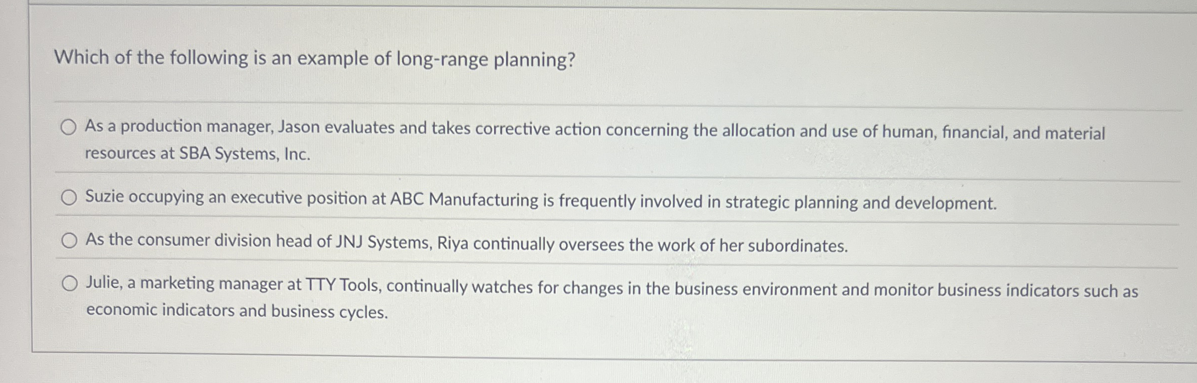 Solved Which of the following is an example of longrange