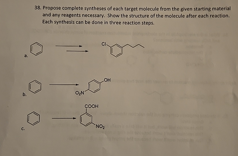 Solved Propose Complete Syntheses Of Each Target Molecule | Chegg.com