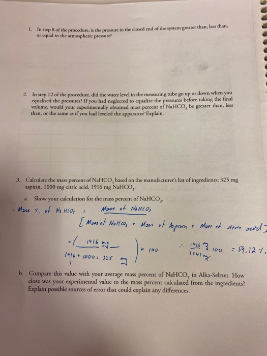 Solved Experiment 9 Analysis Of An Antacid Using The Idea Chegg Com