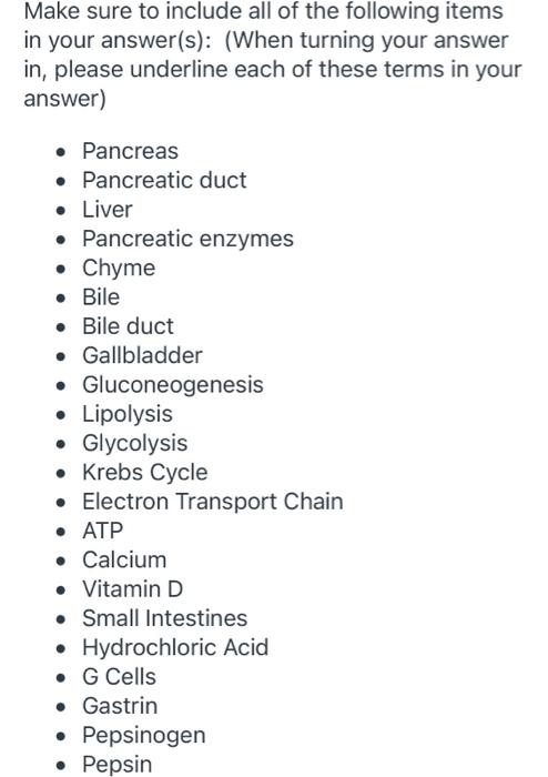 Solved Make sure to include all of the following items in | Chegg.com