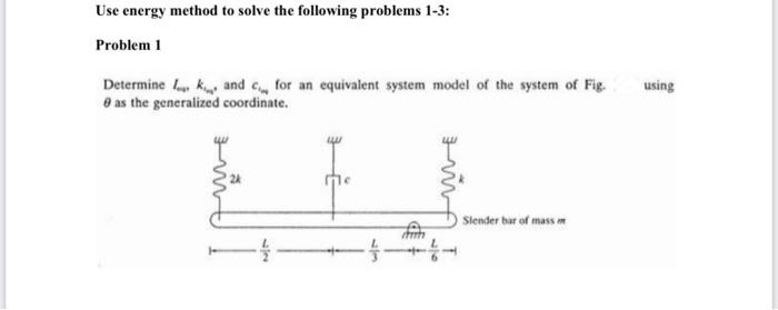 Solved Use energy method to solve the following problems | Chegg.com