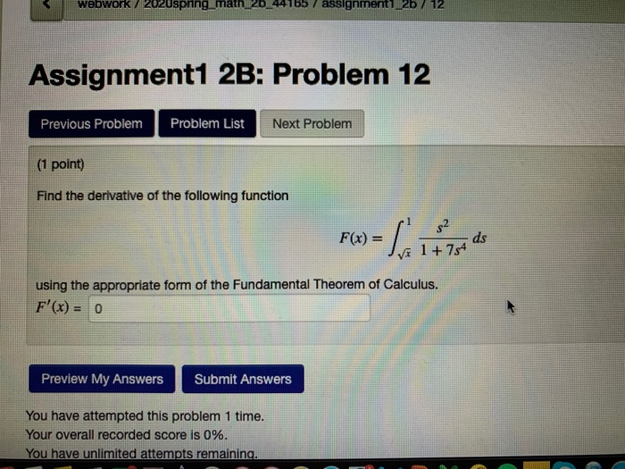 Solved Webwork 2020spring Math 26_44165 / Assignment 2b / 12 | Chegg.com