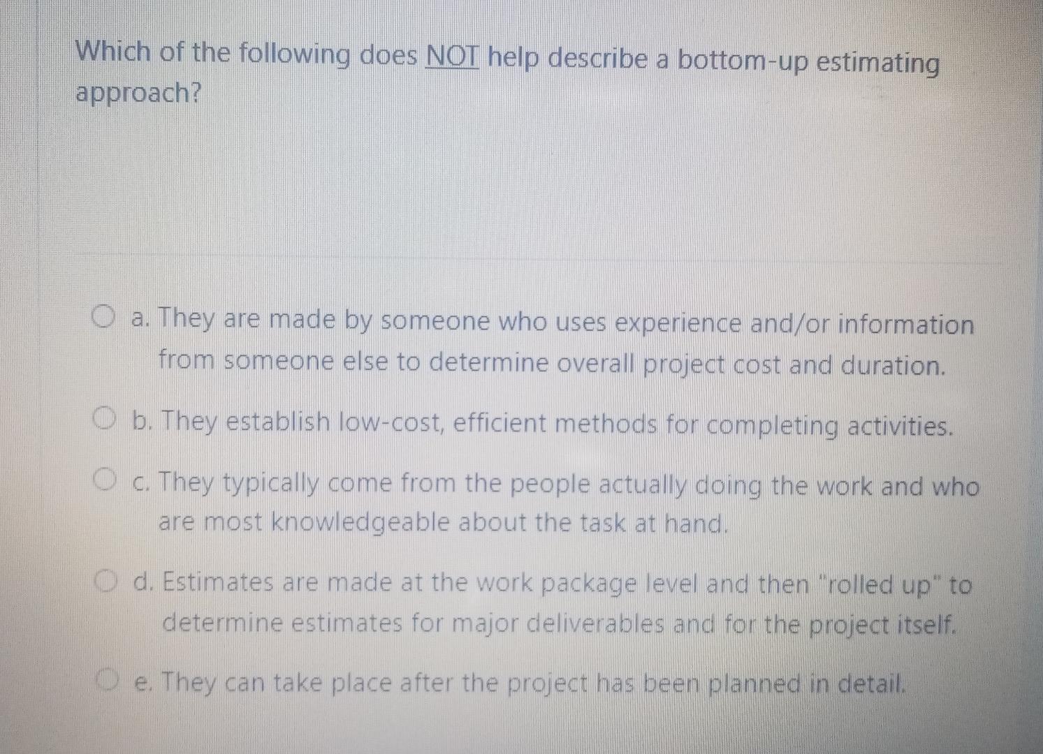 Solved Which of the following does NOT help describe a | Chegg.com