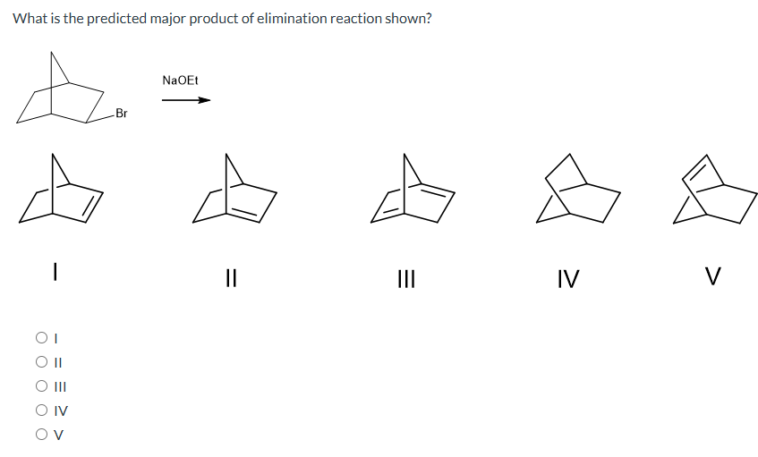 Solved What is the predicted major product of elimination | Chegg.com