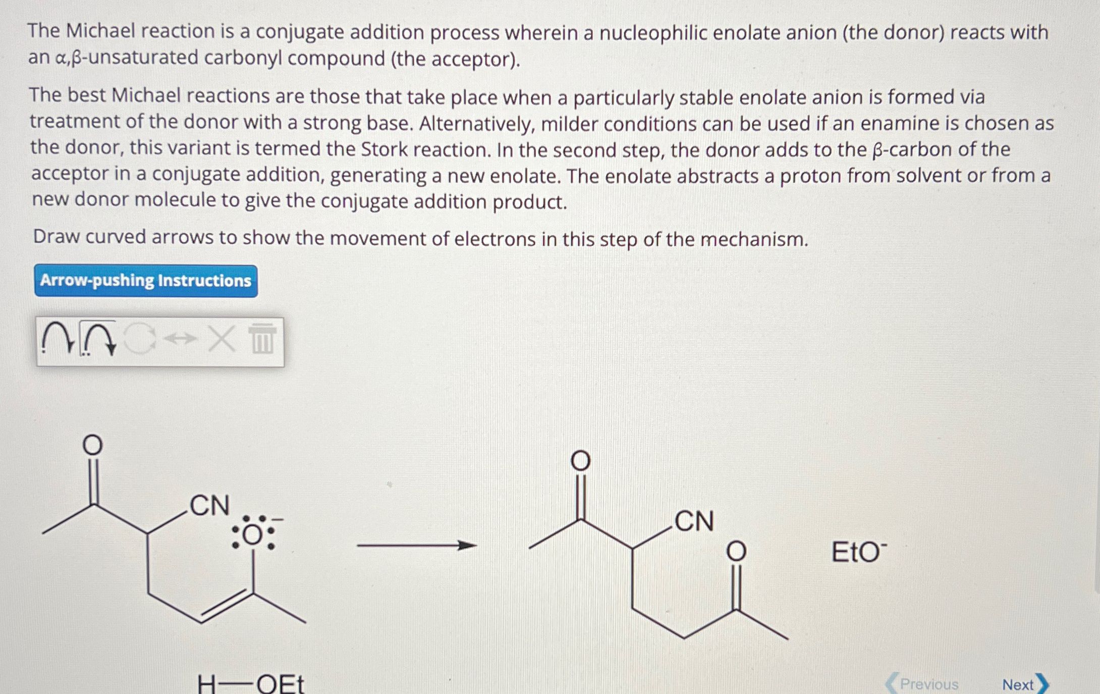 Solved The Michael reaction is a conjugate addition process | Chegg.com