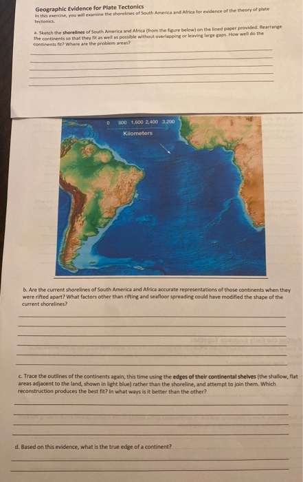 Best Fit of South America and Africa along Continental Slope