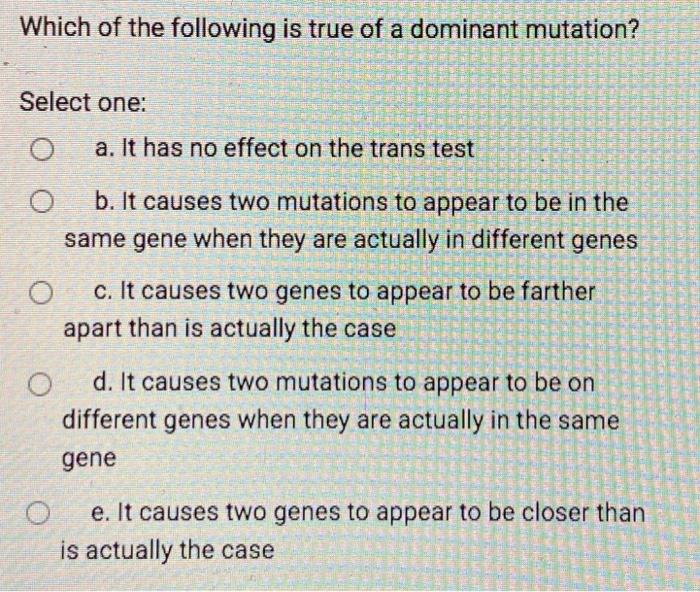 Solved Which of the following is true of a dominant | Chegg.com