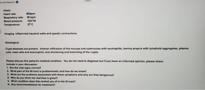 Solved Digestion Question 42 10 mm Patient is a 22 year old | Chegg.com