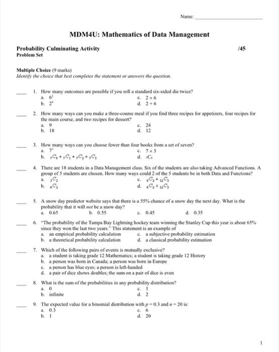 solved-name-mdm4u-mathematics-of-data-management-chegg