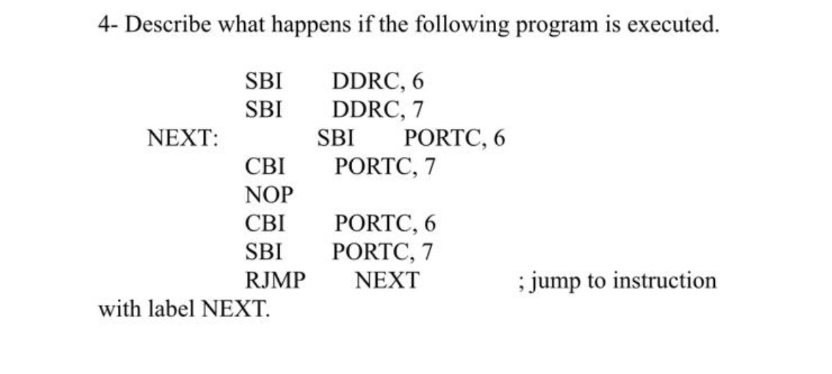 Solved 4- ﻿Describe what happens if the following program is | Chegg.com