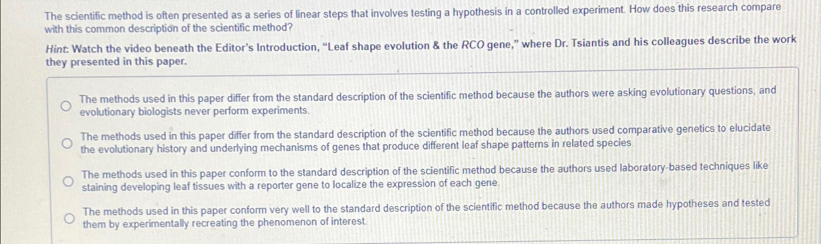 Solved The scientific method is often presented as a series | Chegg.com