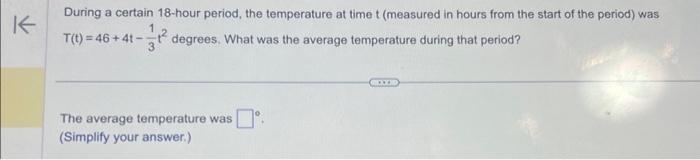 Solved During a certain 18 -hour period, the temperature at | Chegg.com