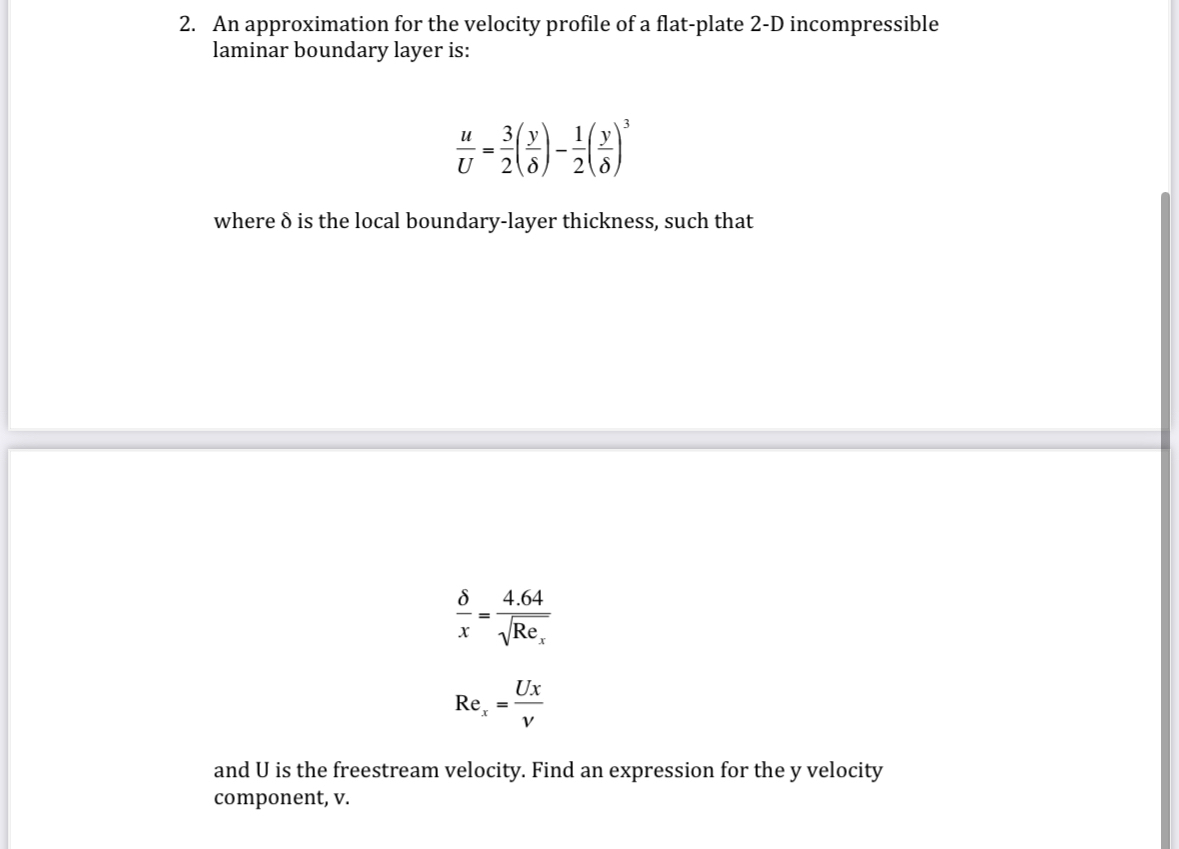 An approximation for the velocity profile of a | Chegg.com