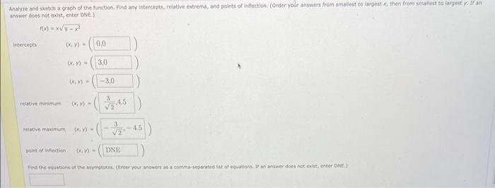 Solved Find the equations of the asymptotes. (Enter your | Chegg.com