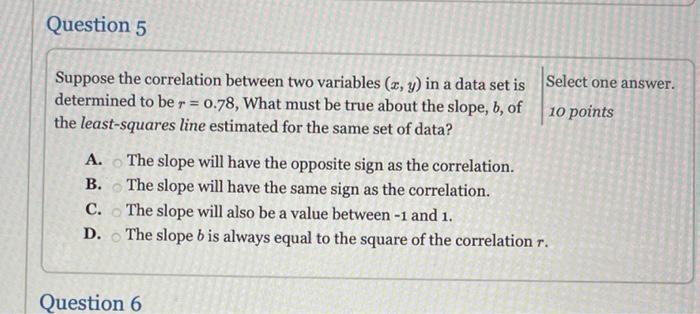 Solved Question 5 TE Suppose the correlation between two | Chegg.com