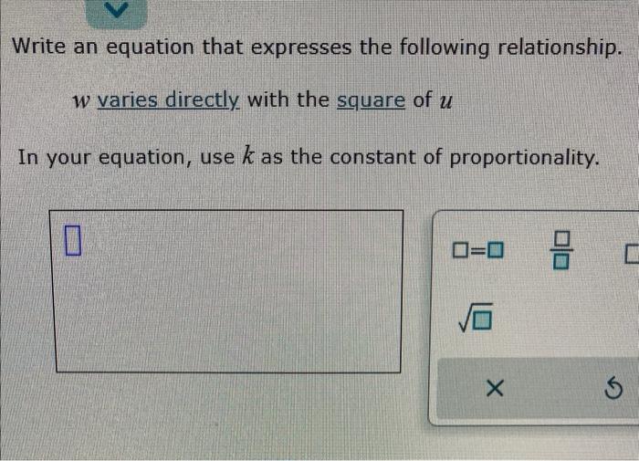 Solved Write An Equation That Expresses The Following