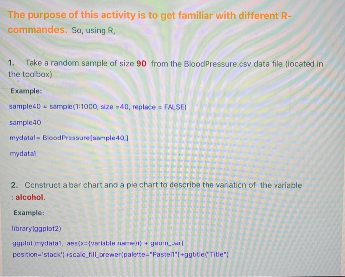 The purpose of this activity is to get familiar with | Chegg.com ...