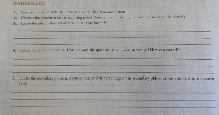Procedure 1 Obtain A Prepared Slide Of A Cross Se Chegg Com
