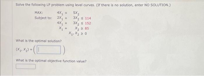 Solved Solve the following LP problem using level curves. | Chegg.com