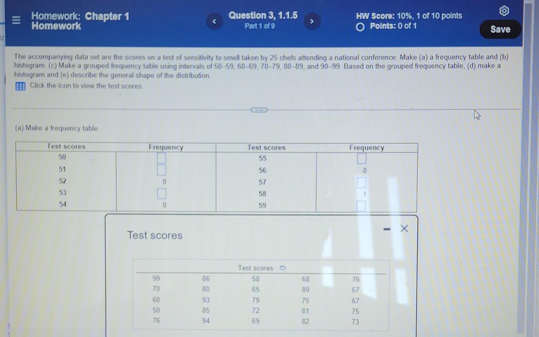 frequency histograms algebra 1 homework