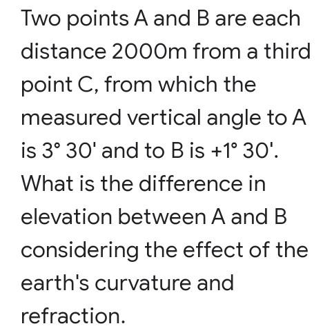 Solved Two Points A And B Are Each Distance 2000m From A | Chegg.com