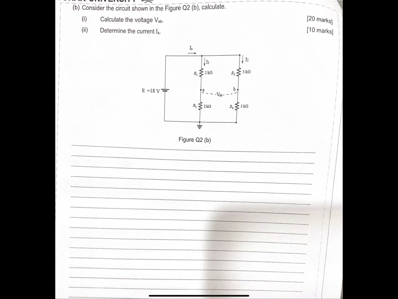 Solved (b) ﻿Consider the circuit shown in the Figure Q2 (b), | Chegg.com