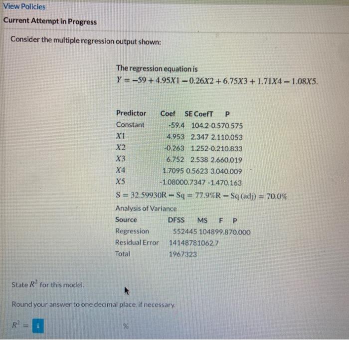 Solved View Policies Current Attempt in Progress Consider | Chegg.com