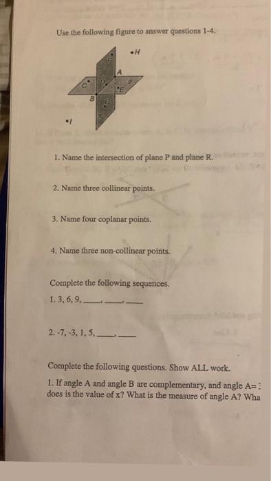 Solved Use the following figure to answer questions 1-4. .H | Chegg.com