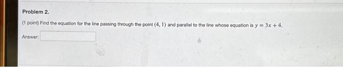 find the equation of straight line passing through the point 4 3