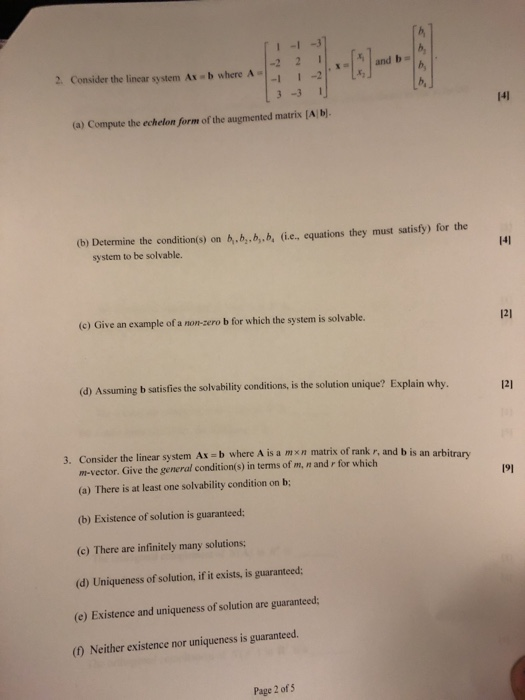 Solved I-1-31 1-2 2 1 1-2 2. Consider the linear system Ax=b | Chegg.com