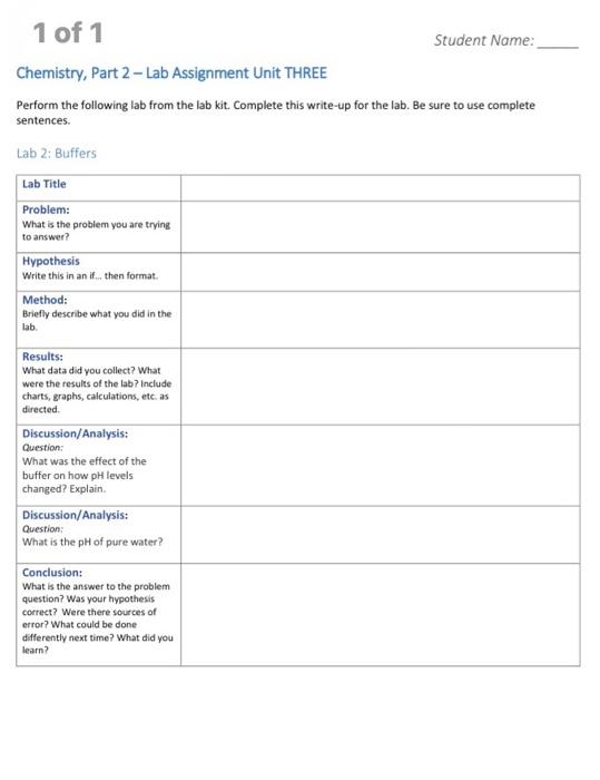 LAB 21 BUFFERS Lab 21 Goals 1. Gain a better