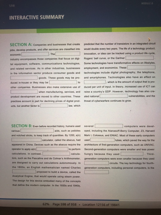 598 INTERACTIVE SUMMARY SECTION A: Companies and | Chegg.com