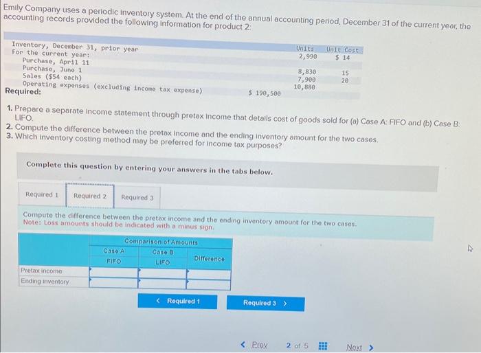 Solved Emily Company uses a periodic inventory system. At | Chegg.com