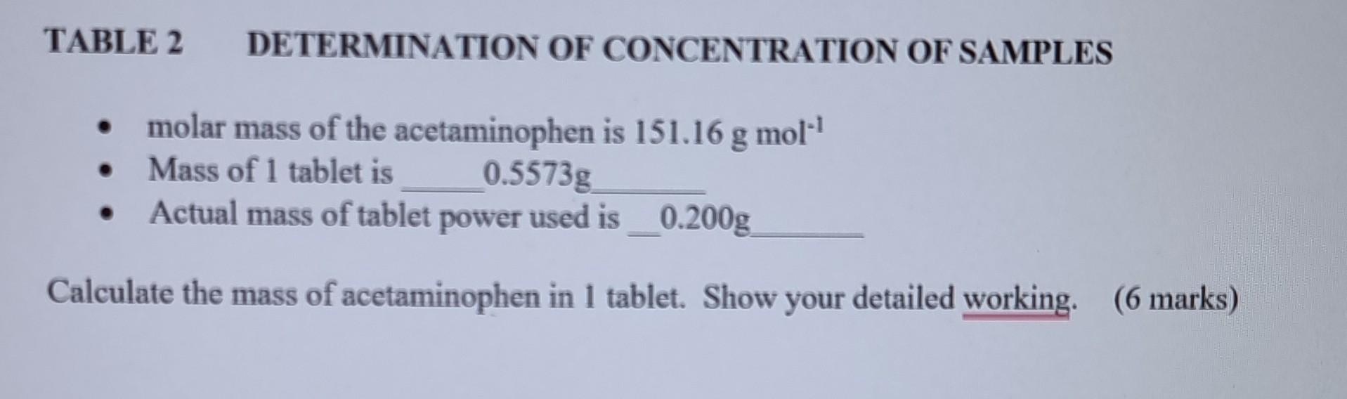Solved reparation of Sample solution Weigh accurately five