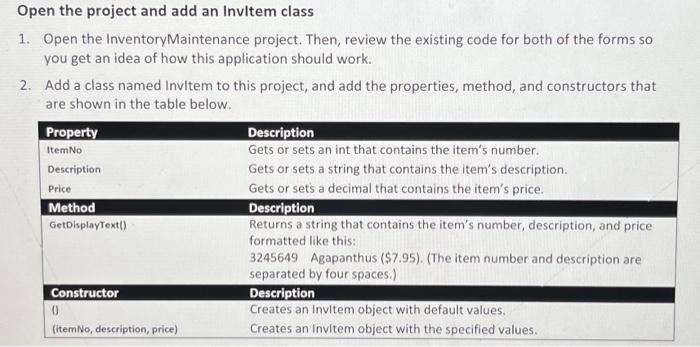 Solved In this exercise, you'll add a class to an Inventory | Chegg.com