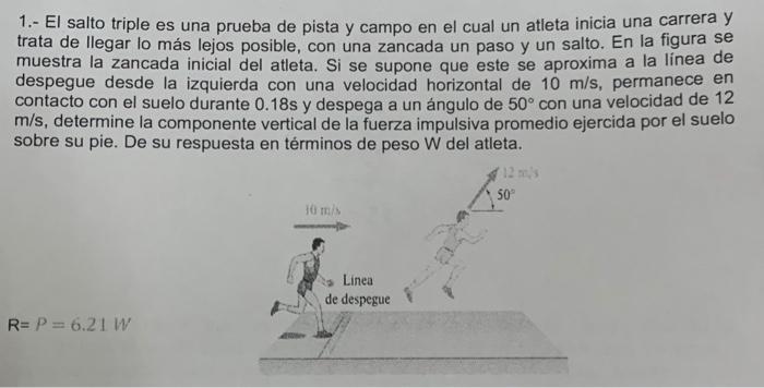 1.- El salto triple es una prueba de pista y campo en el cual un atleta inicia una carrera y trata de llegar lo más lejos pos