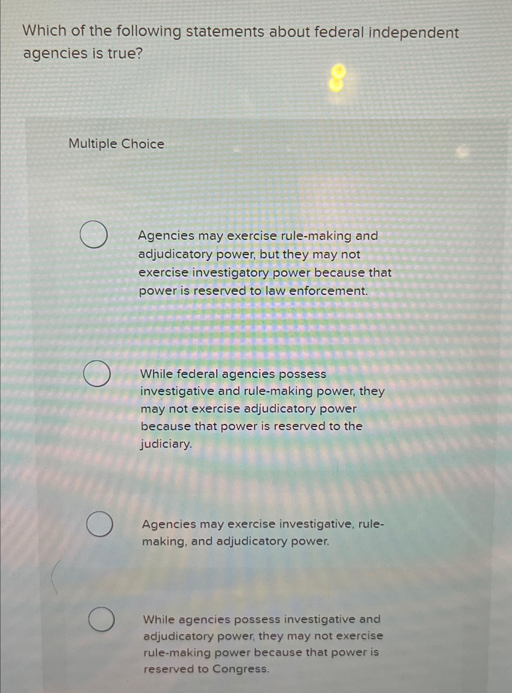 Solved Which of the following statements about federal | Chegg.com