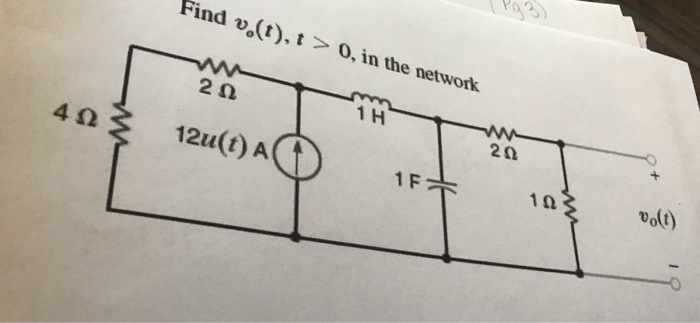 Solved Find v.(t), t > 0, in the network 2 Ω 4 Ω 1Η 12u(1) Α | Chegg.com