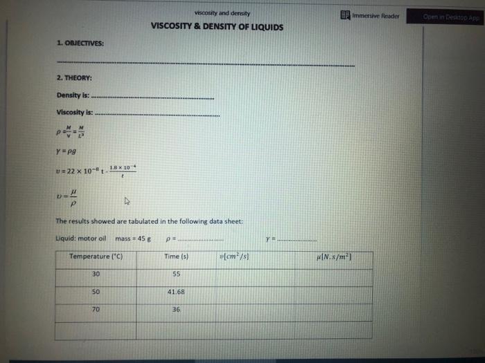 Solved complete this report , the mass of motor oil is 45 | Chegg.com