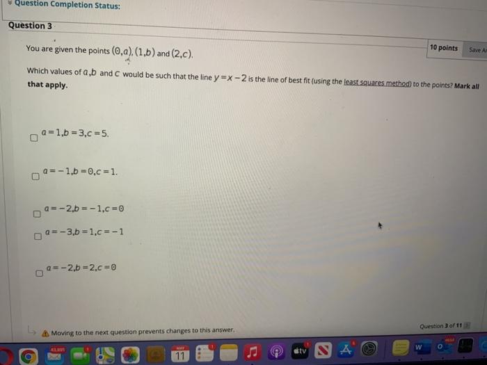 Solved Question Completion Status: Save A Question 3 10 | Chegg.com