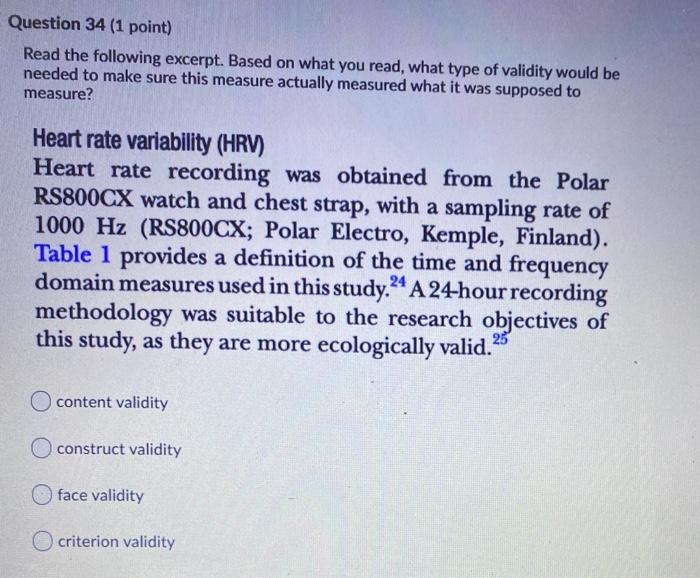 Solved Question 34 (1 Point) Read The Following Excerpt. | Chegg.com