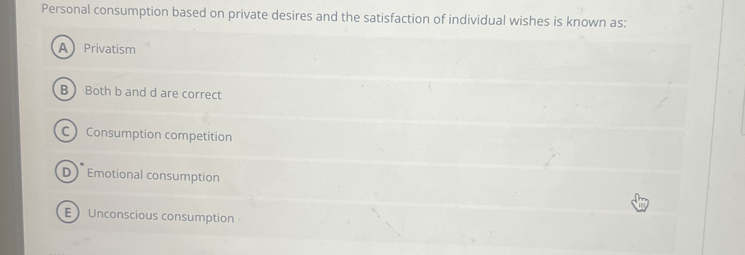 Solved Personal consumption based on private desires and the | Chegg.com