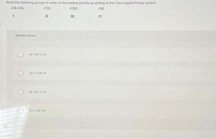 Solved Rank the following groups in order of decreasing | Chegg.com