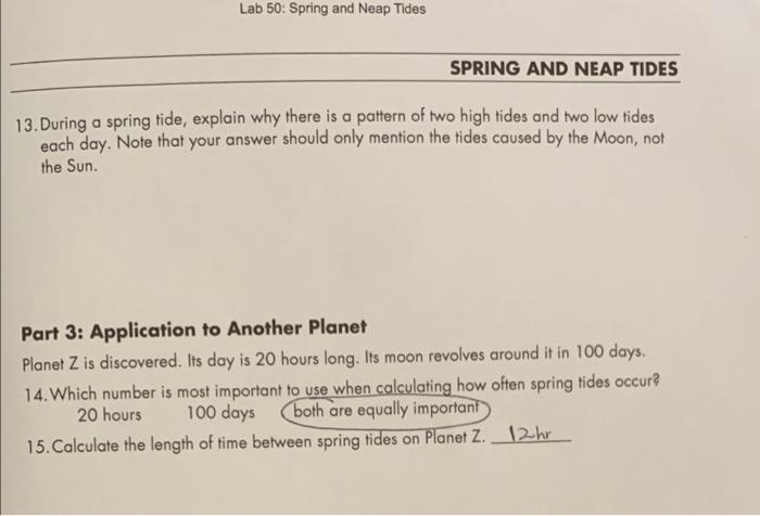 Solved Lab 50: Spring and Neap Tides SPRING AND NEAP TIDES | Chegg.com