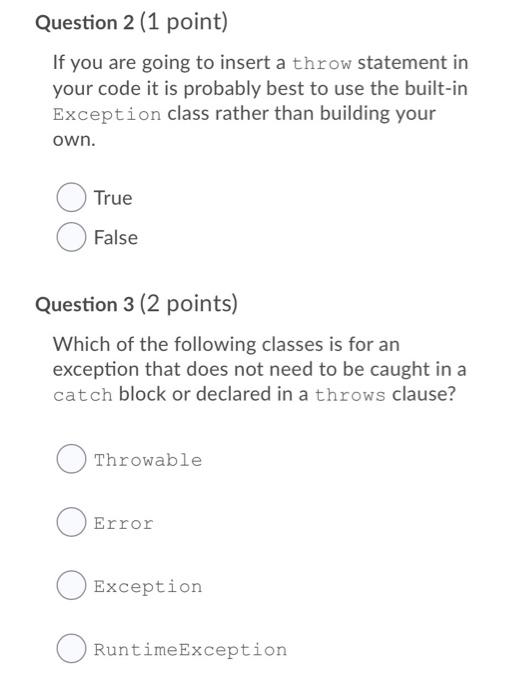 Solved Question 1 (2 points) What happens if an no