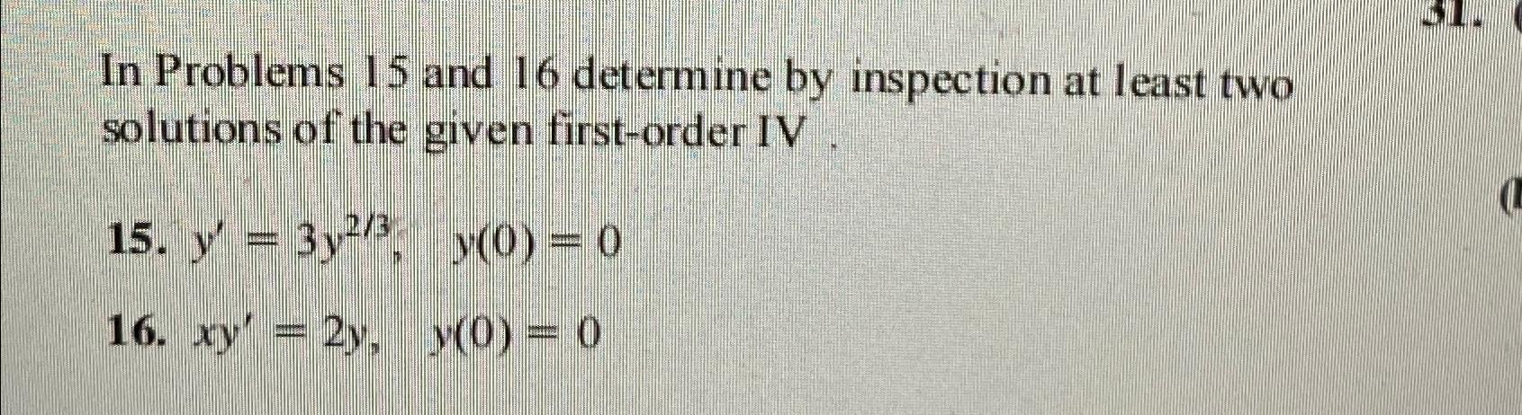 Solved In Problems 15 ﻿and 16 ﻿determine by inspection at | Chegg.com