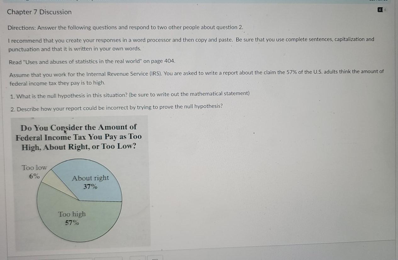 Solved Chapter 7 Discussion Directions: Answer The Following | Chegg.com