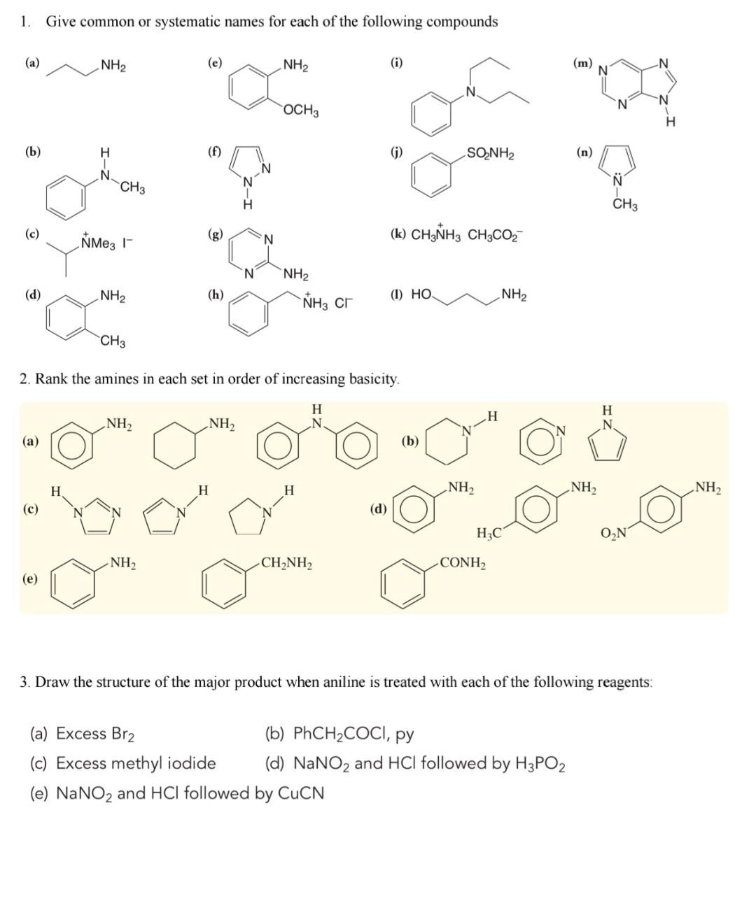 Solved 2. Rank the amines in each set in order of increasing | Chegg.com