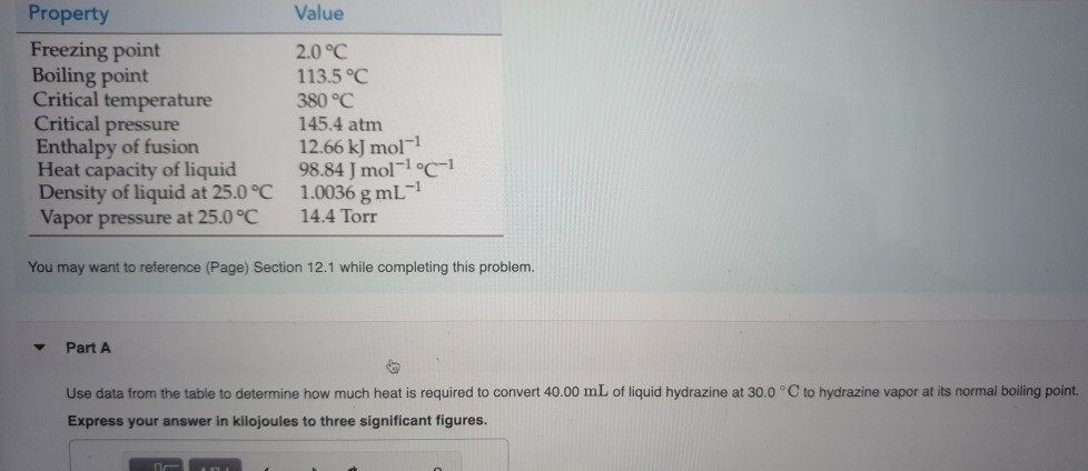 Solved Property Freezing point Boiling point Critical | Chegg.com